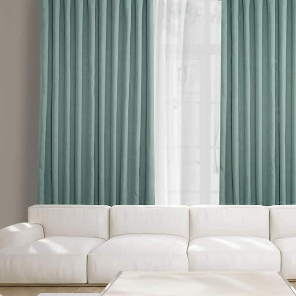 Exclusive Fabrics & Furnishings Sea Thistle Blue Faux Linen Extra