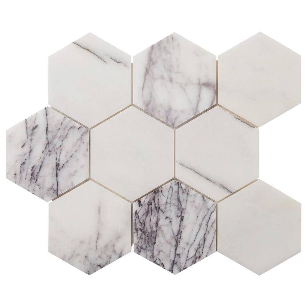 Etherea Lilac 4 in. x 0.37 in. Hexagon Honed Marble Mosaic Floor and Wall Tile Sample price history on PriceWatchPro