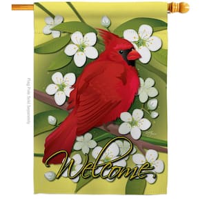 28 in. x 40 in. Cardinal Birds House Flag 2-Sided Garden Friends Decorative Vertical Flags