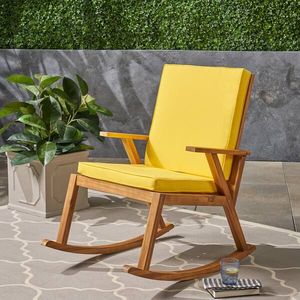 outdoor yellow rocking chair