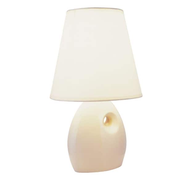 ORE International 12 in. Ceramic Ivory Table Lamp