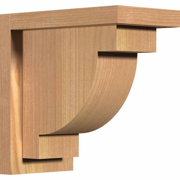Ekena Millwork 5-1/2 in. x 10 in. x 10 in. Western Red Cedar Alpine Smooth Corbel with Backplate