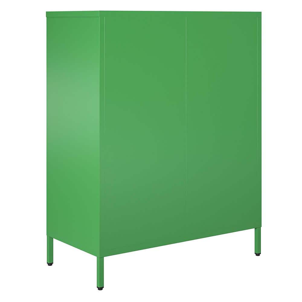 Kelly Green Metal Locker Style Bathroom Cabinet with Adjustable Shelves