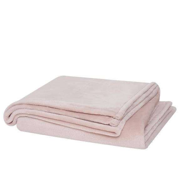Home Decorators Collection Piper Blush Pink Faux Rabbit Fur Throw Blanket  PIP5060BLS.THRW - The Home Depot