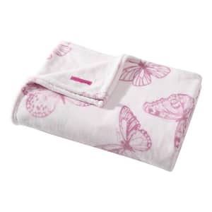 Malachite Butterfly Pink Ultra Soft Plush Fleece Twin Blanket