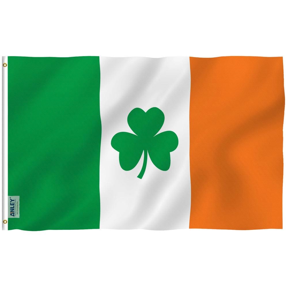 Fly Breeze 3 ft. x 5 ft. Polyester Ireland Shamrock Flag 2-Sided Flags Bann