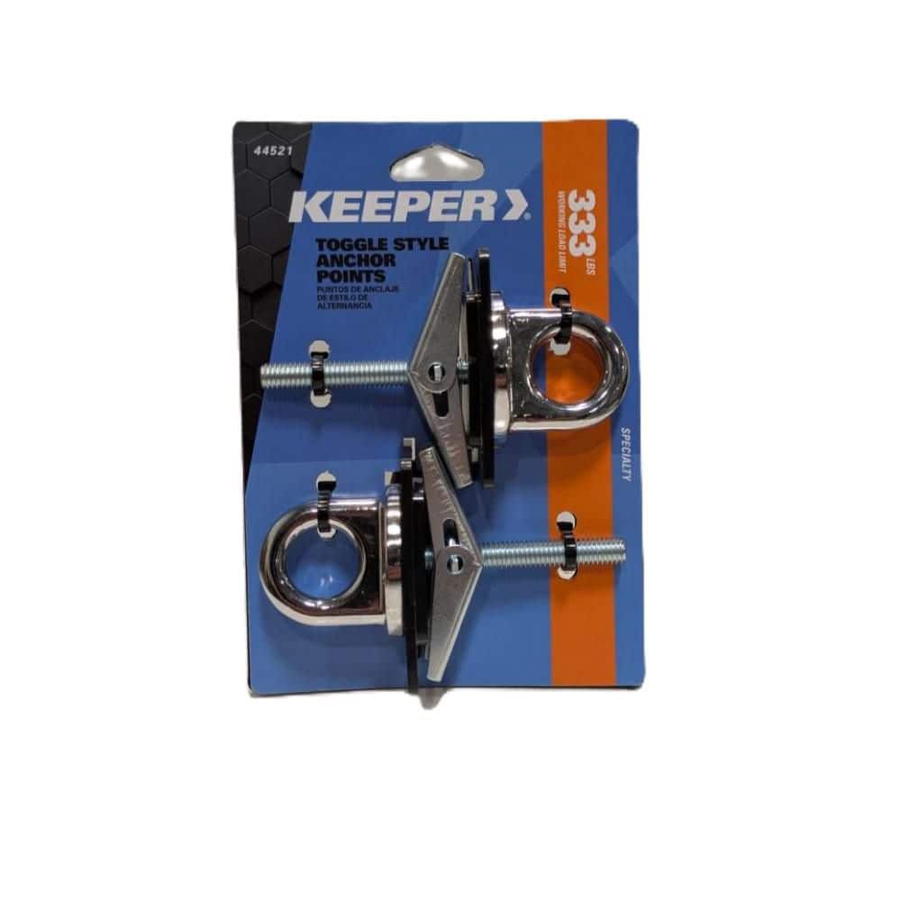 Keeper Chrome Toggle-Style Universal Tie-Down Anchor Points (2
