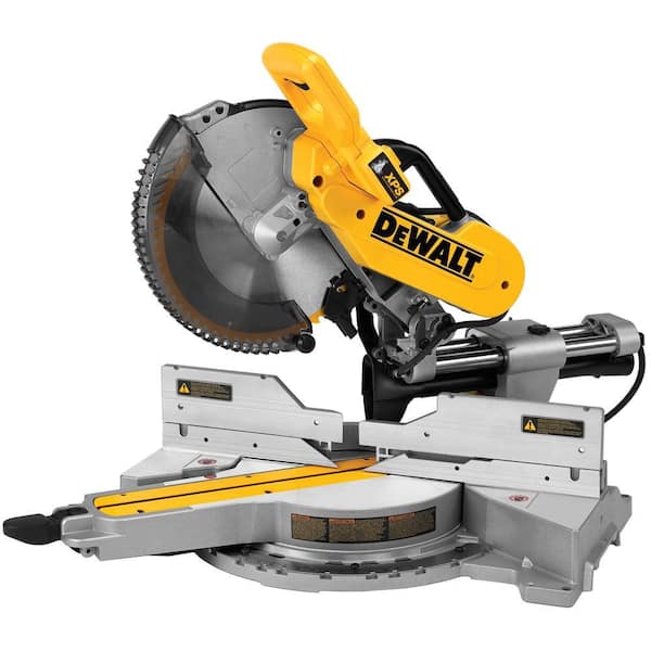 leje at lege Vores firma DEWALT 15 Amp Corded 12 in. Double Bevel Sliding Compound Miter Saw with  XPS technology, Blade Wrench and Material Clamp DWS780 - The Home Depot