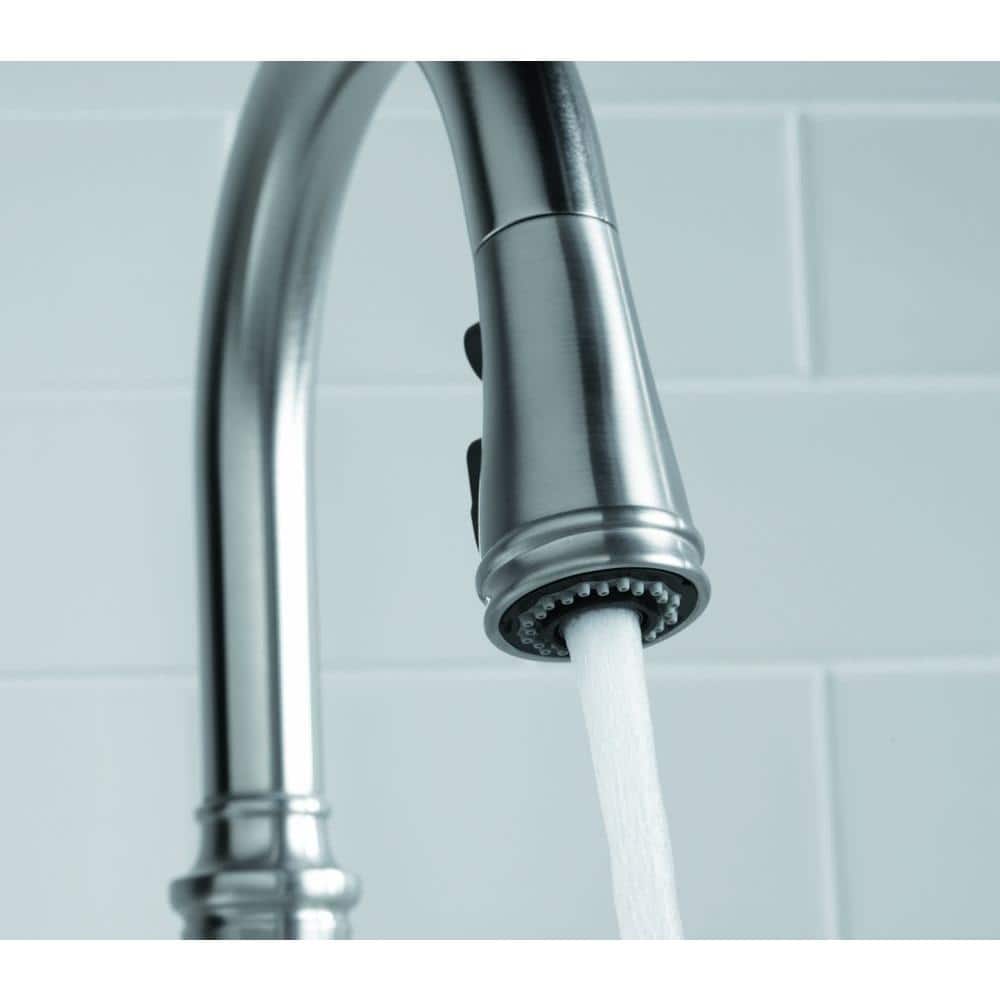 Vibrant Stainless Steel Pull-Down Kitchen Faucet with Spray