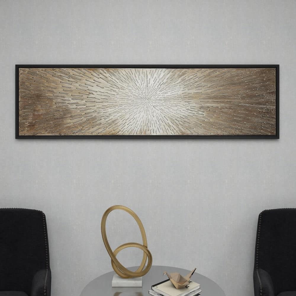 73" x 22" Brown Radial Starburst Canvas Wall Art