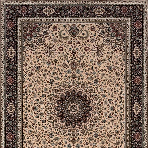 8' Round Red, Blue Oriental Washable Area Rugs Runner Rug