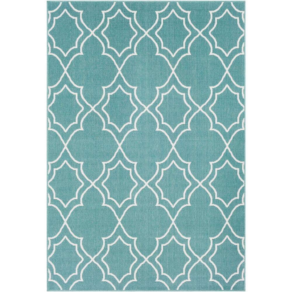 Felix Teal 3 ft. 6 in. x 5 ft. 6 in. Geometric Indoor/Outdoor Area Rug price history on PriceWatchPro