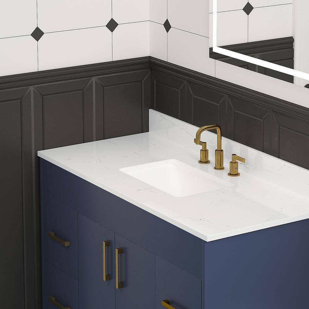 Bianco Bella 49'' White Quartz Undermount Single Sink Vanity Top