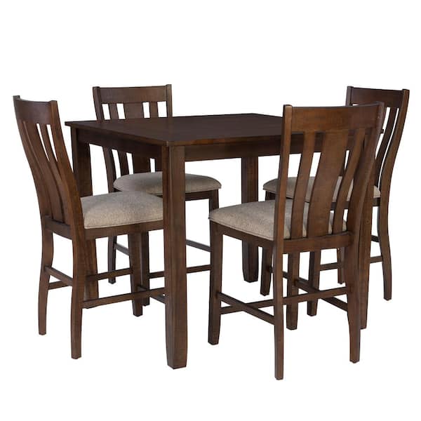 Linon Home Decor Lyrik 5pc Brown Counter Dining Set