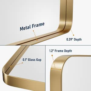 30 in. W x 40 in. H Large Rectangular Metal Framed Wall Mounted Wall Bathroom Mirrors Bathroom Vanity Mirror in Gold