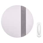 Wireless Battery Operated Doorbell Kit with Wireless Push Button, White  with Gray Fabric