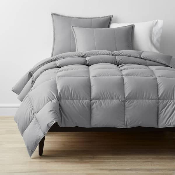 The Company Store LaCrosse LoftAIRE Extra Warmth Light Gray Recycled Fill Queen Alternative Down Comforter