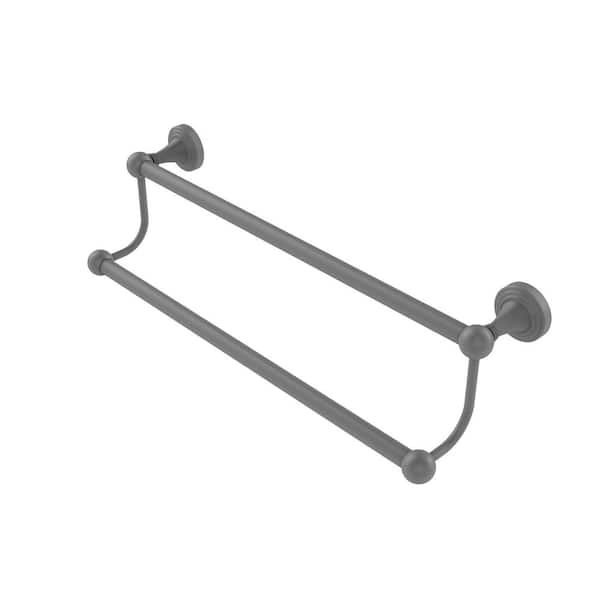 Allied Brass Sag Harbor Collection 24 in. Wall Mounted Double Towel Bar in Matte Gray