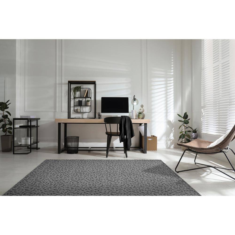 Ivy Vine 9' x 12' Cinder Gray Tufted Synthetic Area Rug