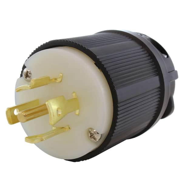 NEMA L22-20P 20A 3-Phase Y 277/480V 5-Prong Locking Male Plug with UL, C-UL Approval in Black