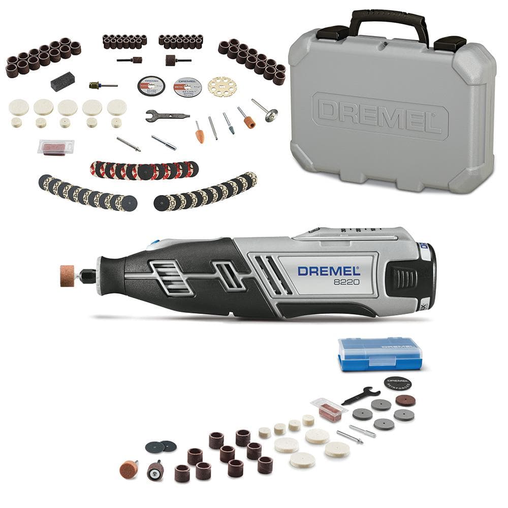 Dremel 8220 Series 12-Volt MAX Lithium-Ion Variable Speed Cordless Rotary  Tool Kit with Rotary Tool Accessory Kit (130-Piece) 71301+8220N/30H - The