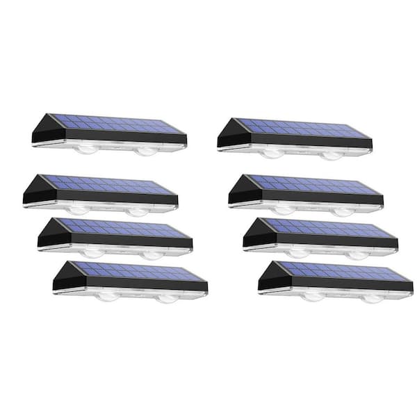 1.46 in. Plastic Solar Fence Lights Outdoor 3 Modes IP65 Waterproof Decorative Solar Powered 8 Pack