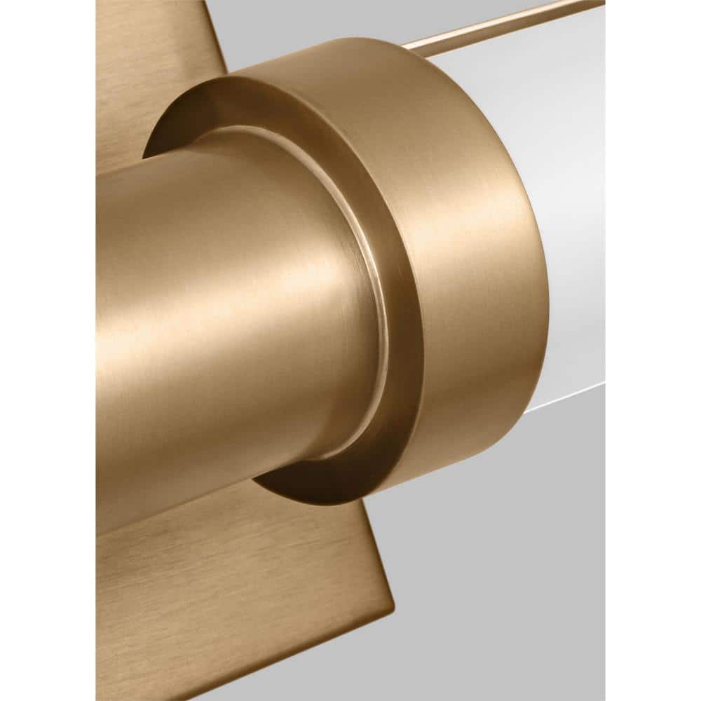 Satin Brass and Arctic Glass Dimmable LED Vanity Light