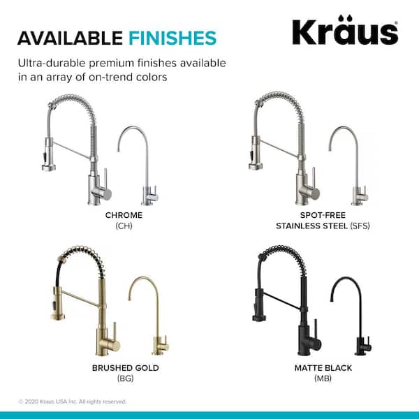 KRAUS Bolden Single Handle Pull-Down Kitchen Faucet and Purita