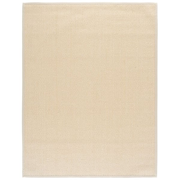 Natural Fiber 10 ft. x 14 ft. Creme Woven Border Area Rug