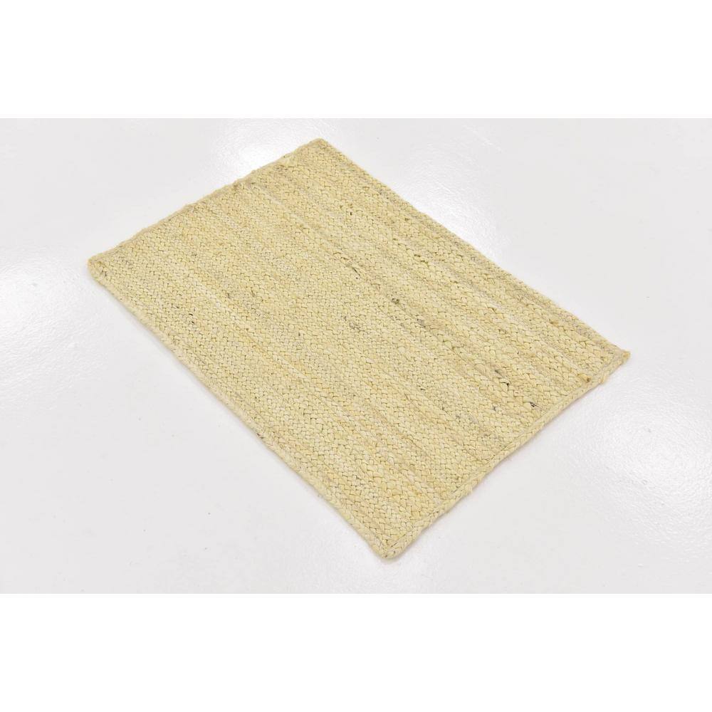 Handmade White Braided Jute Indoor Rug, Easy Care and Stain-resistant