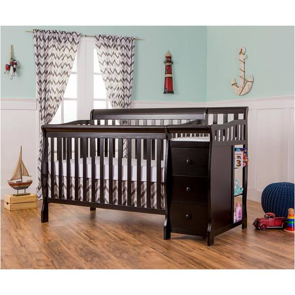 Black crib hotsell and changing table