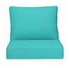 Uixe 20 in. x 23 in.  Outdoor Chair Cushions 2-Piece Deep Seat and Clasped Cushion Set for Patio Furniture in Pool Blue ODF528884215