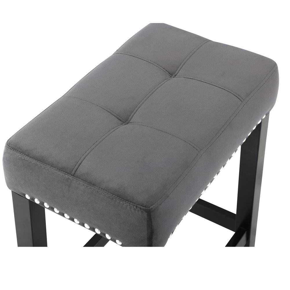 New Classic Furniture Celeste Collection 4 Pcs Wood Bar Set with Stools, Black/Gray