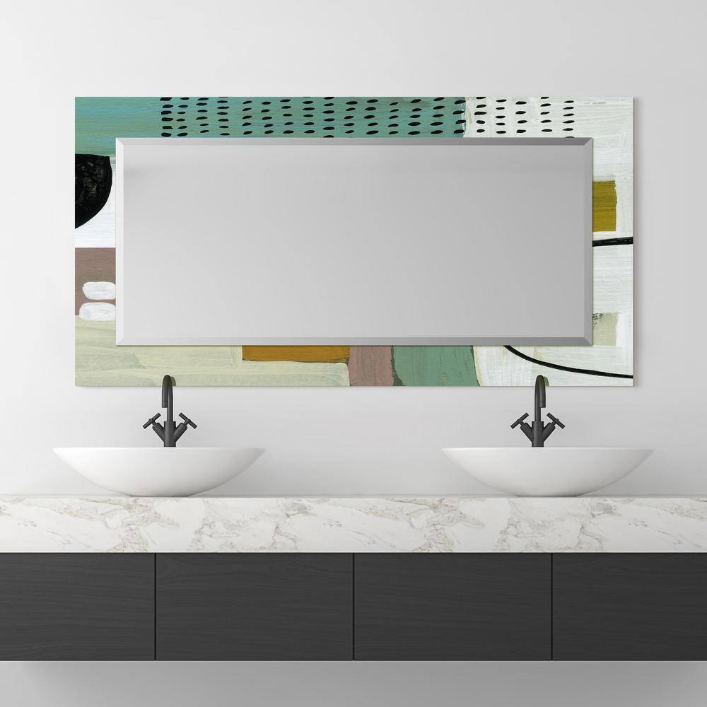 Large Clear Tempered Art Glass Rectangular Frameless Mirror