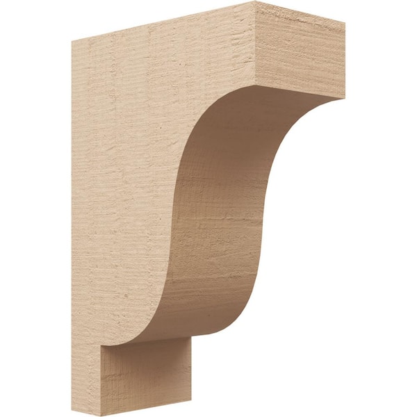 Ekena Millwork Classic Series 2 7 in. x 14 in. x 21 in. Newport Rough Cedar Woodgrain Timberthane Polyurethane Corbel in Primed Tan