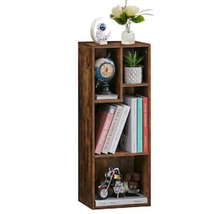 Simple Home 4-Tier Adjustable 31.3 in. Tall Wooden Shelf Bookcase, Brown 42.2 in. H