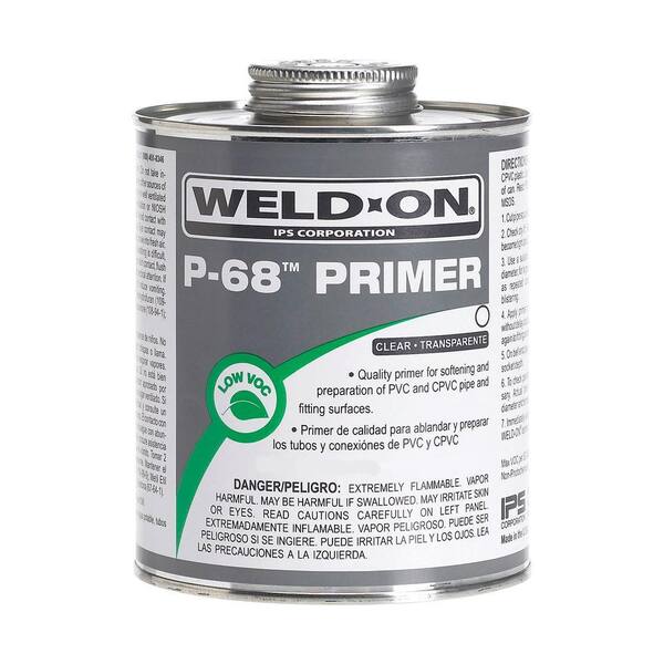 Weld-On P-68 PVC/CPVC Primer, Clear, Low VOC, 1 Quart (32 Fl. Oz.)