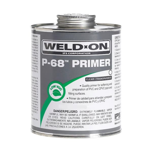 Weld-On P-68 PVC/CPVC Primer, Clear, Low VOC, 1 Pint (16 Fl. Oz.)