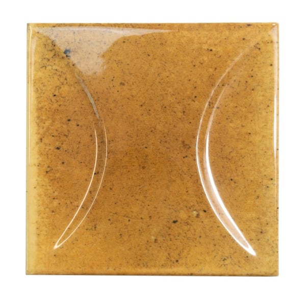 Apollo Tile Antiek Orange 3.94 in. x 3.94 in. Glossy Ceramic Square Deco Wall Tile Sample (0.11 Sq. ft./case) (1-pack)