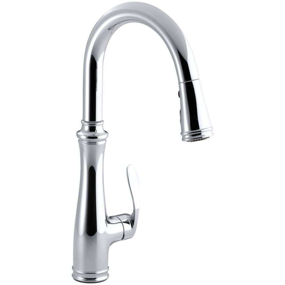Polished Chrome Pull-Down Kitchen Faucet with Spray