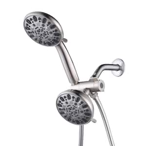 7-Spray Patterns with 1.8 GPM 4.5 in. Wall Mount Rain Fixed Shower Head in Brushed Nickel