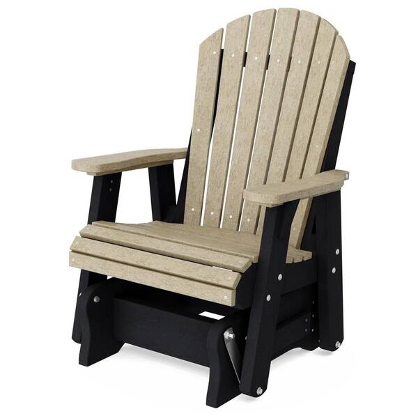 WILDRIDGE Heritage 1-Person Weathered Wood and Black Plastic Outdoor ...