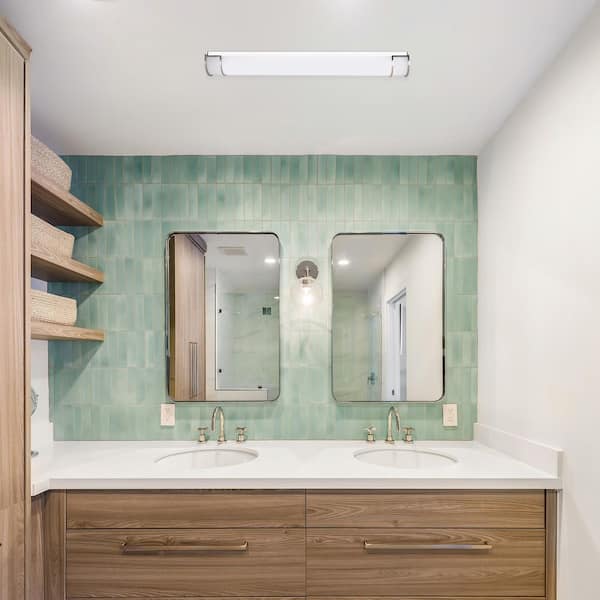 Cloud 36 in. Integrated LED Brushed Nickel Contemporary Vanity Light with Acrylic Shade