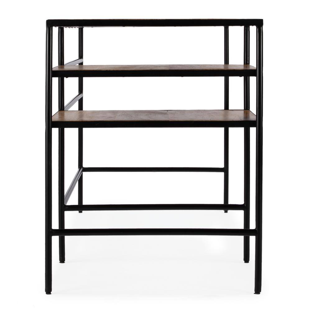 Jensen 55" Natural Mango Wood and Black Iron Home Office Desk