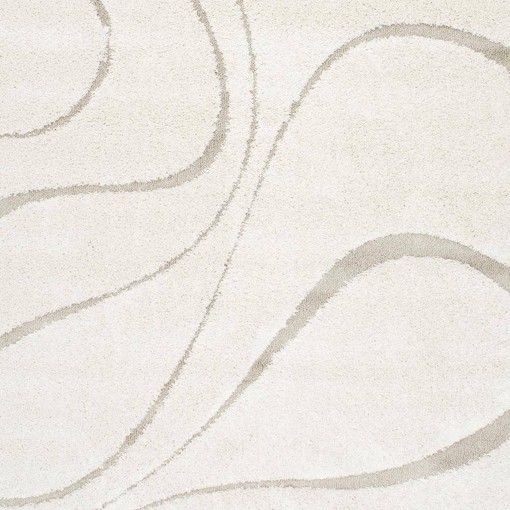 nuLOOM Carolyn Contemporary Curves Shag Cream 6 ft. Square Rug OZSG08A ...