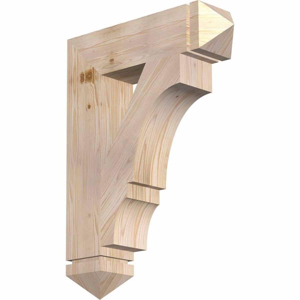 Ekena Millwork 5.5 in. x 32 in. x 24 in. Douglas Fir Balboa Arts and Crafts Smooth Bracket