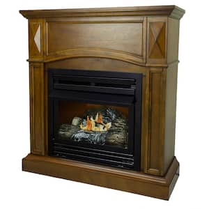 20,000 BTU 36 in. Compact Convertible Ventless Natural Gas Fireplace in Heritage