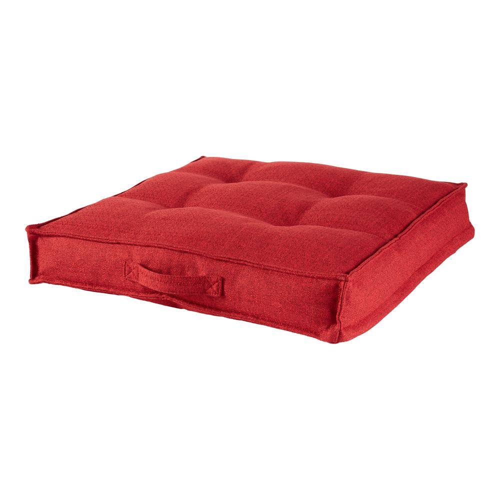 Scarlet Square Tufted Reversible 32 in. x 32 in. Floor Pillow