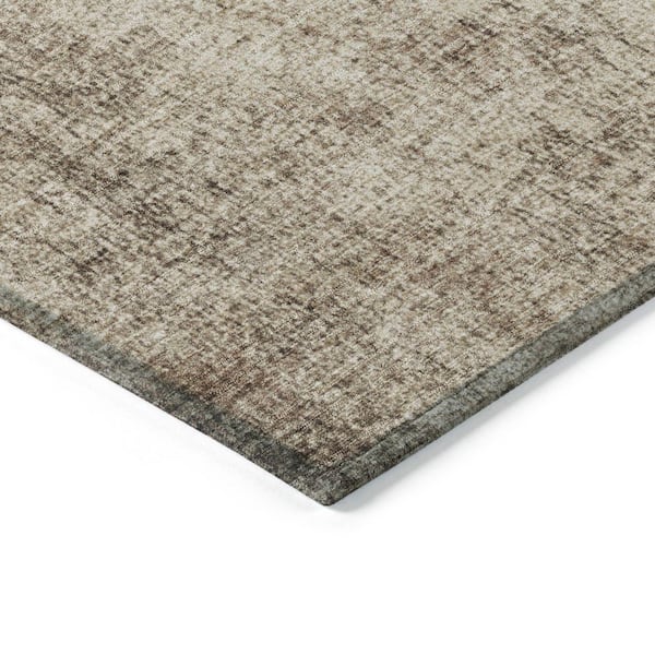 Chantille Machine Washable Indoor/Outdoor Abstract ACN1903 Taupe 8 ft. x 8 ft. Round Rug