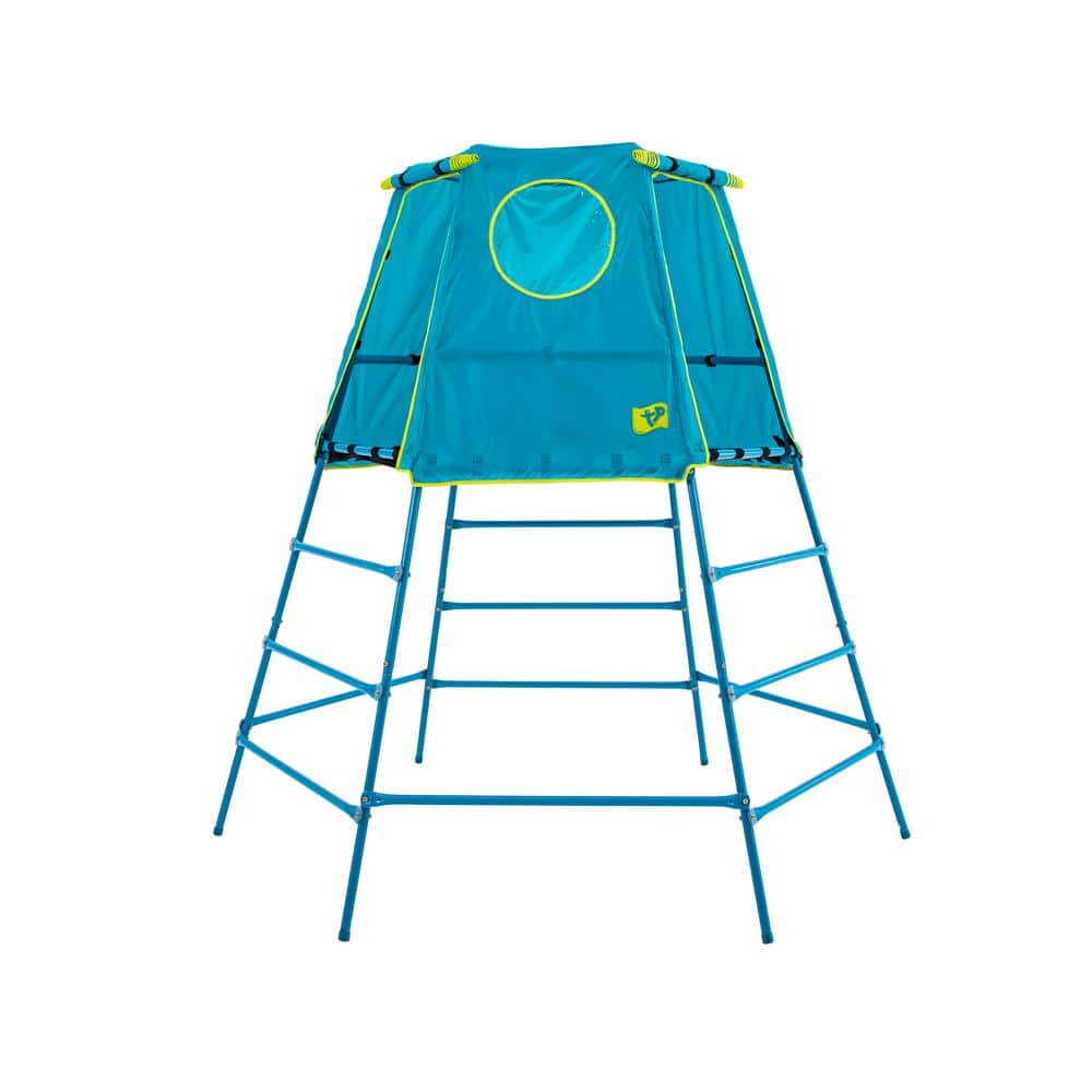 Blue Metal Climbing Set with Fort and Slide